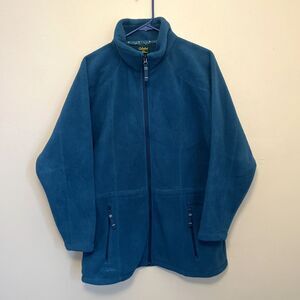CABELAS Women’s VTG Double Fleece Full Zip Long Jacket, Teal- Small